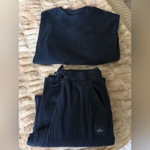 Muse Crew Neck Pullover & Muse Wide Leg Pant 
- sold as a set NAVY